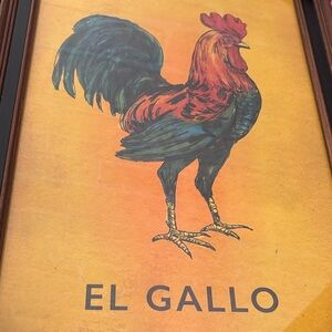 Sapna Shah El Gallo Rooster Art Print - Orange Background